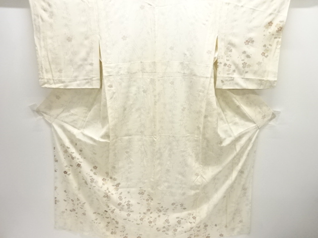 駒絽　枝垂れ桜模様刺繍付け下げ訪問着